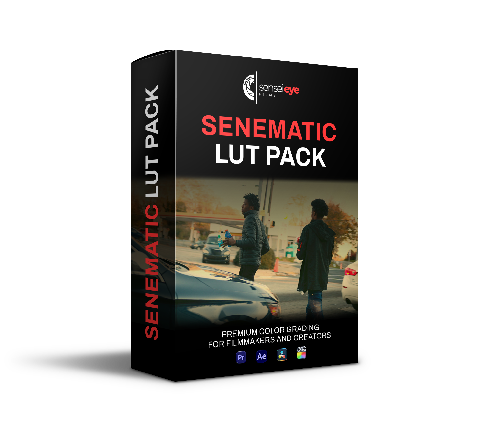 SENEMATIC LUT Pack product box for professional cinematic color grading